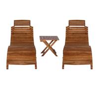 Sun Lounger Recliner Outdoor Chair Wooden Sunbed Solid Wood Acacia vidaXL