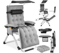 Sun Lounger Reclining Chair Folding Padded Outdoor Beach Camping Garden Seat