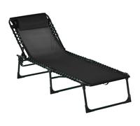 Sun Lounger Reclining Cot Foldable Folding Garden Chair Bed Relaxer Outsunny