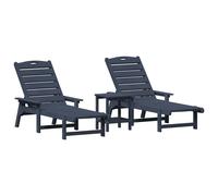 Sun Lounger Reclining Polyethylene Outdoor Garden Seating Modern Chair vidaXL