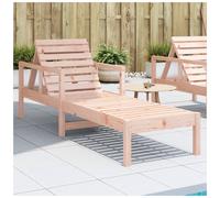 Sun Lounger Solid Pine Wood Natural Douglas 199.5x62x55cm Adjustable Backrest XL