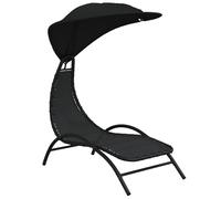Sun Lounger Sun Bed Day Bed Sunlounger with Canopy Fabric and Steel vidaXL