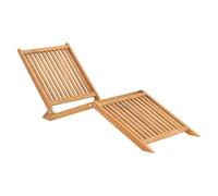 Sun Lounger Teak Wood Foldable 60x160cm Outdoor Patio Garden Bed Rustic Finish.