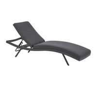 Beliani Sun Lounger With Cushion Amelia Reclining Metal Dark Grey, Grey