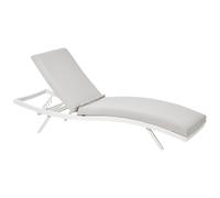 Sun Lounger with Cushion AMELIA Reclining Metal Light Grey