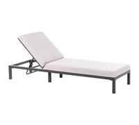 Beliani Sun Lounger With Cushion Lariano Metal Light Beige