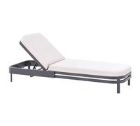 Beliani Sun Lounger With Cushion Nettuno Metal Light Beige