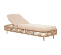 Beliani PE Rattan Reclining Sun Lounger Beige OSINI