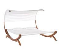 Beliani 2-Person Garden Sun Lounger Off-White TERAMO, White