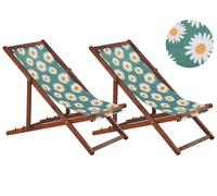Sun Lounger Wood Dark Brown ANZIO