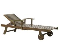 Sun Lounger Wood Dark Wood AMANTEA