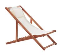 Folding Deck Chair AVELLINO with Replacement Fabrics Acacia Wood Dark Brown
