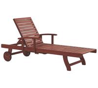 Beliani Sun Lounger Toscana Reclining Acacia Wood Dark Brown