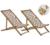 Sun Lounger Wood Light Brown ANZIO