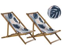 Sun Lounger Wood Light Brown ANZIO
