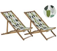 Sun Lounger Wood Light Brown ANZIO