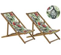 Sun Lounger Wood Light Brown ANZIO