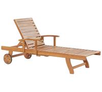 Sun Lounger Wood Light Wood JAVA