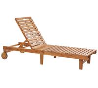Sun Lounger Wood Light Wood PIETRALUNGA