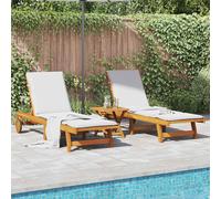 Sun Loungers 2 Pcs Solid Wood Acacia