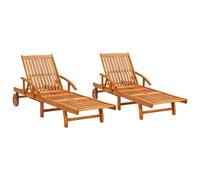 Sun Loungers Outdoor Lounger Sun Bed Garden Day Bed Solid Wood Acacia vidaXL