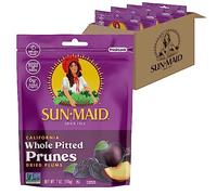Sun-Maid California Sun-Dried Whole Pitted Prunes - (4 Pack) 7 oz Resealable Bag - Dried Plums - Dried Fruit Snack for Lunches, Snacks, and Natural Sweeteners