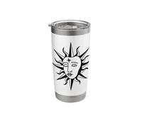 Sun Meditation Astrology Minimal Blackwork Tarot Stainless Steel Insulated Tumbler
