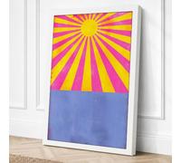 Sun Meets Horizon Geometric Canvas Wall Art Print 30x20 Inch (76 x 51 cm)