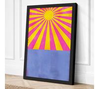 Sun Meets Horizon Geometric Canvas Wall Art Print 30x20 Inch (76 x 51 cm)