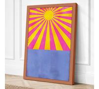 Sun Meets Horizon Geometric Canvas Wall Art Print 30x20 Inch (76 x 51 cm)