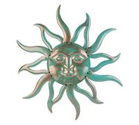Sun Metal Wall Art Outdoor Decor - 30 Inches Rust Proof Retro Metal Wall Sculpture Statues Wall Art Hanging Decoration for Indoor Outdoor,Garden, Home, Farmhouse, Fence Balcony Patio and Bedroom