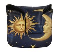 Sun Moon and Stars Esoteric Boho Mallet Putter Covers Magnetic Putters Headcovers for Men and Women Waterproof PU Leather