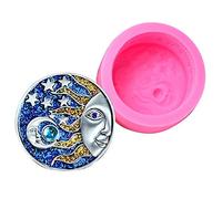 Sun Moon and Stars Soap Mold - MoldFun Sun Moon Face Soap Silicone Mould for Handmade Lotion Bar, Bath Bomb, Plaster of Paris, Resin