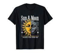 Sun & Moon Balance Your Inner Self Value Graphic T-Shirt, Men, Black, M