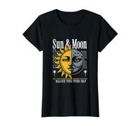 Sun & Moon Balance Your Inner Self Value Graphic T-Shirt, Women, Black, S