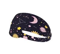 Sun Moon Boho Astrology Elastic Exercise Headband Moisture Absorbing Non Slip Headbands