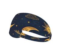 Sun Moon Boho Astrology Elastic Exercise Headband Moisture Absorbing Non Slip Headbands