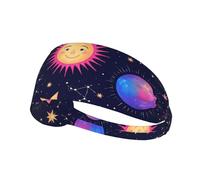 Sun Moon Boho Astrology Elastic Exercise Headband Moisture Absorbing Non Slip Headbands