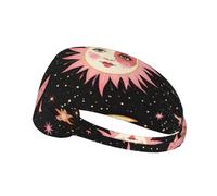 Sun Moon Boho Astrology Elastic Exercise Headband Moisture Absorbing Non Slip Headbands