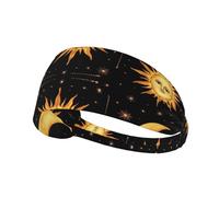 Sun Moon Boho Astrology Elastic Exercise Headband Moisture Absorbing Non Slip Headbands