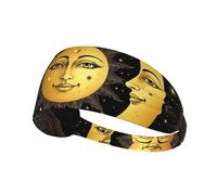 Sun Moon Boho Astrology Elastic Exercise Headband Moisture Absorbing Non Slip Headbands