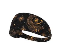 Sun Moon Boho Astrology Elastic Exercise Headband Moisture Absorbing Non Slip Headbands