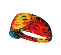 Sun Moon Boho Astrology Elastic Exercise Headband Moisture Absorbing Non Slip Headbands