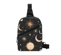 Sun Moon Foldable Sling Bag for Men Women Water Resistant Chest Bag Space Comets Fanny Pack Crossbody Backpack for Travel Hiking Sports