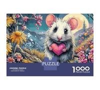 Sun Moon Mouse 1000 Piece Mouse Heart Heavy-Duty Cardboard Jigsaw for Brain Teaser Lovers Team Building 38x26cm/1000pcs