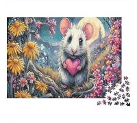 Sun Moon Mouse Colourful Mouse with Heart 1000 Pieces Jigsaws Adults And Children Fun Activity for Rainy Days 38x26cm/1000pcs