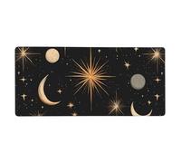 Sun Moon Mouse Mat Space Comets Gaming Mouse Pad with Stitched Edges Non-Slip Large Desk Mat for PC Laptop Office Home Gamer 900x400x3mm Keyboard Mousepad