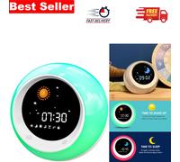 Sun & Moon Rise Kids Sleep Trainer: Digital Alarm & Color Night Light - 11cm