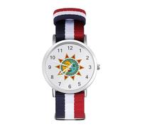 Sun Moon Sport Watch for Men Women Nylon Strap Wrist Watch Analog Quartz Watch
