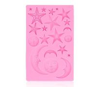 Sun Moon Star Cake Fondant Molds, Chocolate Candy Mold Sun Face Crescent Moon Silicone Sugar Craft Gum Paste Sugarcraft Tool Cake Decorating Tools